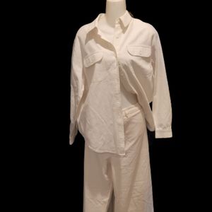Maurie + Eve size 10 pants collard Pants suit in Cream